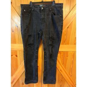 Switch Remarkable Slim Straight Pockets Distress Black Jeans Men's 40x34 (3689)